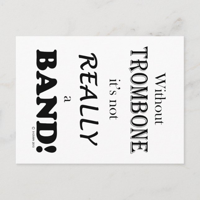 Without Trombone - Band Postcard (Front)