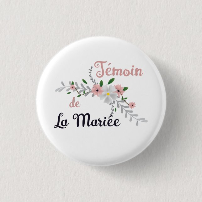 Witness of the Bride - bucolic marriage 3 Cm Round Badge (Front)