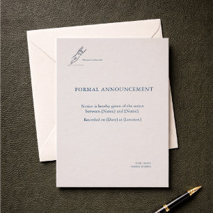 Witness Pen- Minimalist Elopement Announcement 