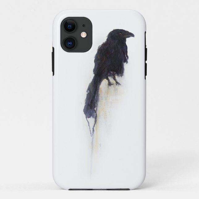 "Witness" - Raven in Winter Snow Case-Mate iPhone Case (Back)