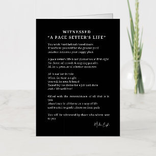 Witnessed pace setter life encouragement poem foil greeting card