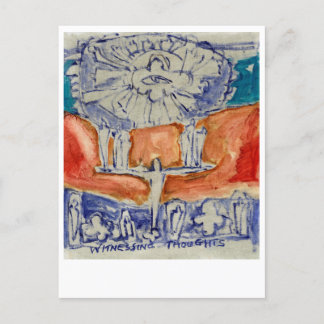 Witnessing thoughts. Eckhart Tolle. Postcard