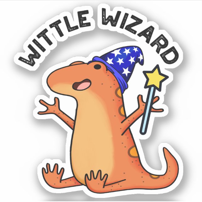 Wittle Wizard Funny Lizard Pun  (Front)
