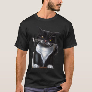 Witty cat artwork meow kitty portrait cute kitten  T-Shirt