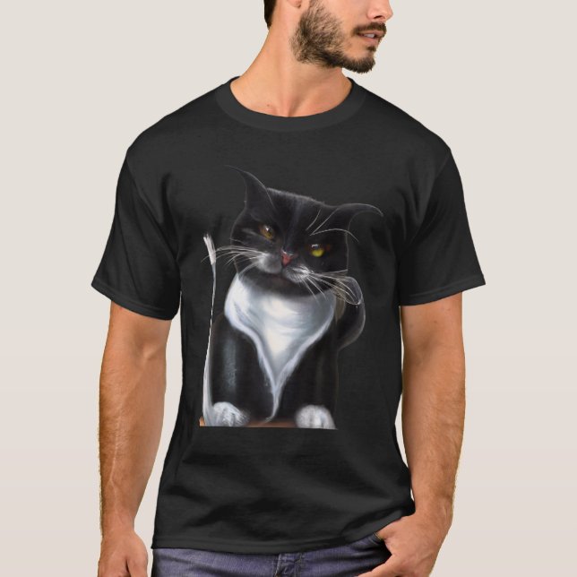 Witty cat artwork meow kitty portrait cute kitten  T-Shirt (Front)