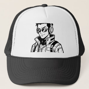 Witty Cinematic Anime Character Graphic Hoodie Trucker Hat