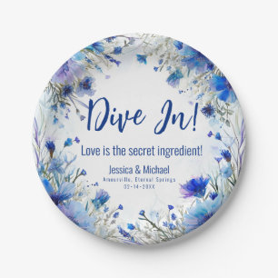 💍 Witty Cornflowers and Lavender Elegance Paper Plate