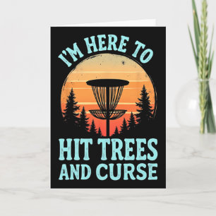 Witty Disc Golf - Funny Tree Hitting Retro Art  Card