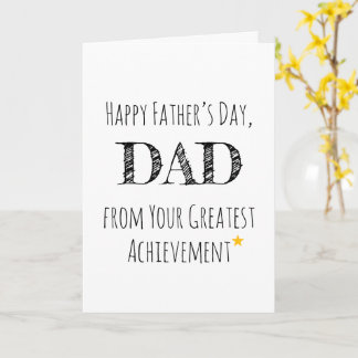 Witty Funny Simple Minimalist Fathers Day Greeting Card