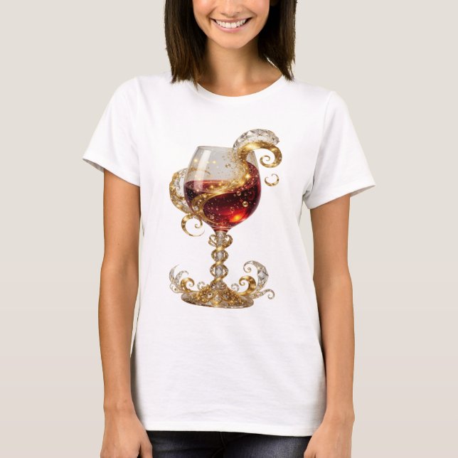 Witty Gold ABSTRACT ART Statement Tee (Front)