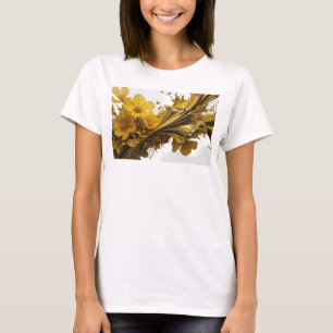 Witty Gold GOLDEN FLORAL SPLASH Wearable Art T-Shirt