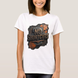 Witty Gold NO SHORTCUTS 3D Text Art T-Shirt