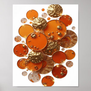 Witty Gold ORANGE AND GOLD CIRCLES Poster