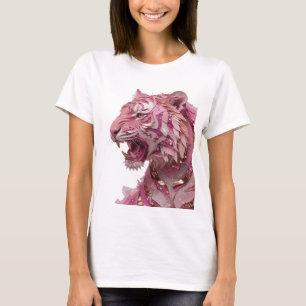 Witty Gold PINK TIGER Bold Design T-Shirt