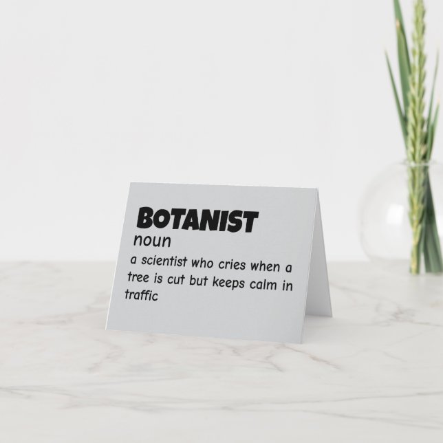 Witty Greenhouse Scientist Definition Thank You Card (Front)