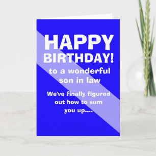 witty Happy birthday wish to son in law Card