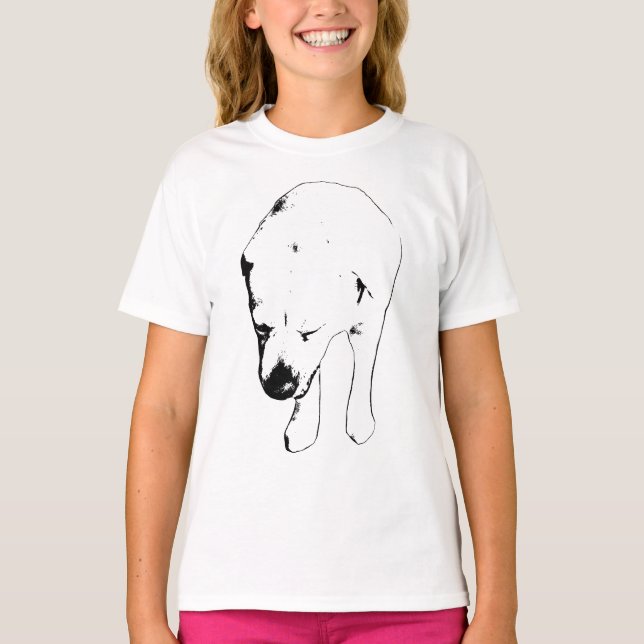 Witty Head-Down Lab with Holiday Wink T-Shirt (Front)