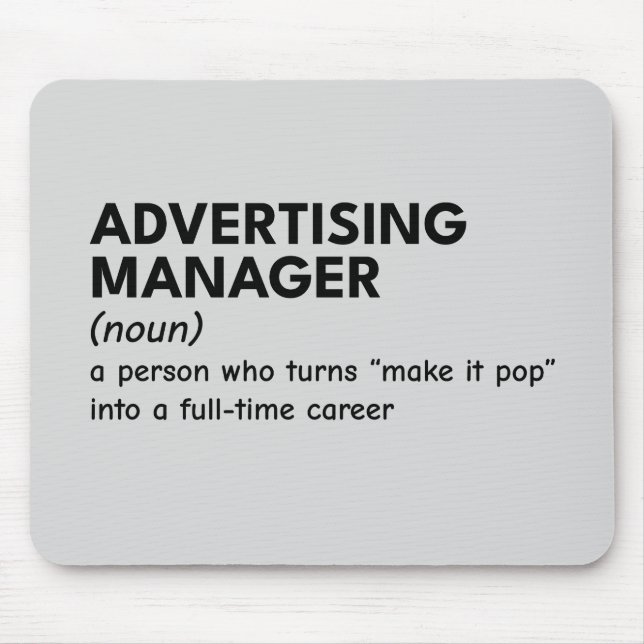 Witty Marketing Manager Definition Mouse Pad (Front)