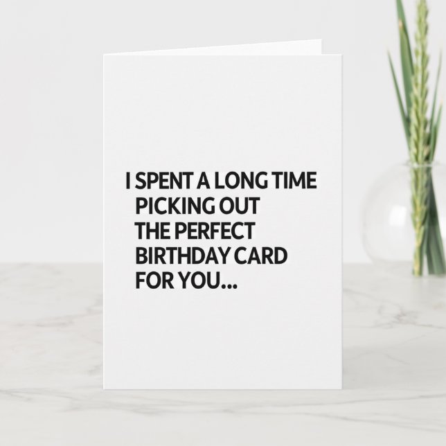 Witty Message Birthday Card (Front)