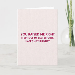Witty Mothers Day Message Card
