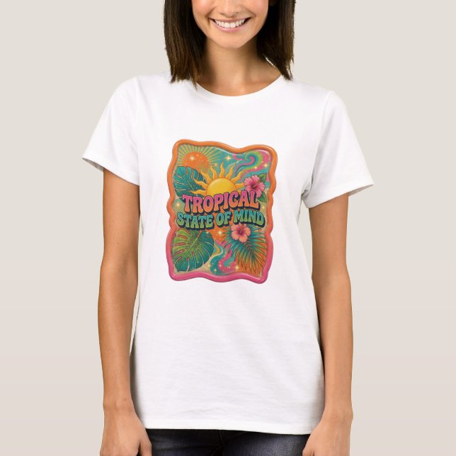 Witty Orange TROPICAL STATE OF MIND Shirt Design (Front)
