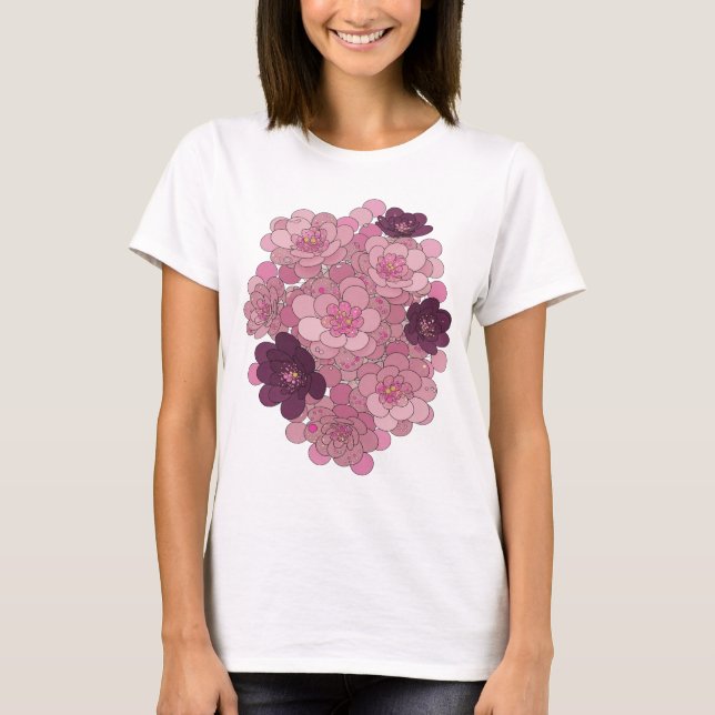 Witty Pink CHERRY BLOSSOMS Slogan Design T-Shirt (Front)