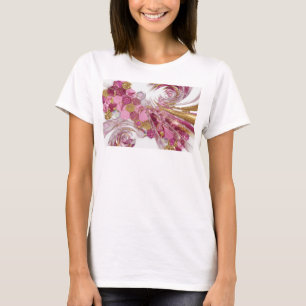 Witty Pink GOLDEN PINK GLITTER 3D Text Art T-Shirt