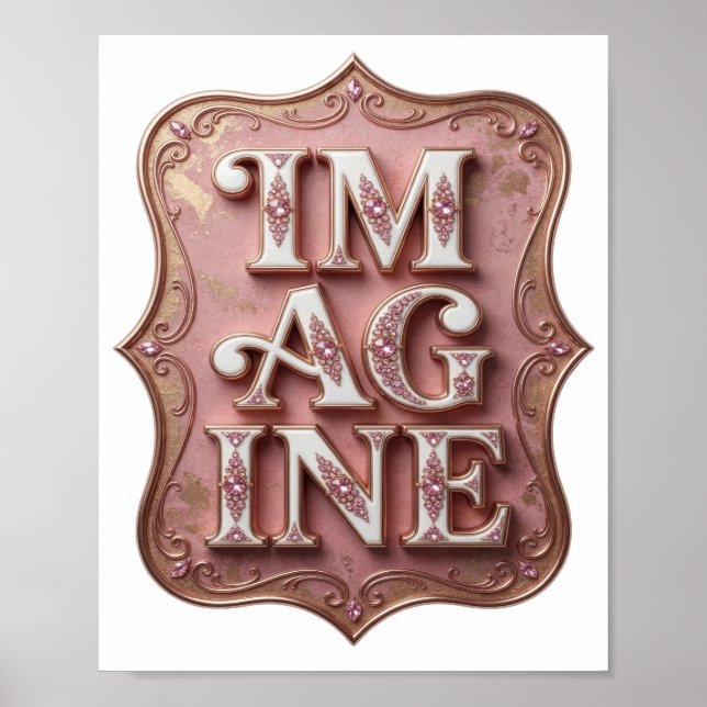 Witty Pink IM AG INE Text Design Poster (Front)
