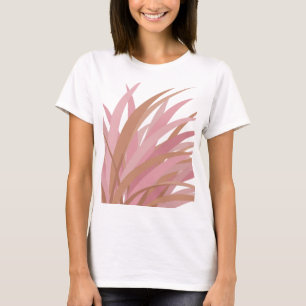 Witty Pink PINK LEAVES ON BLACK BACKGROUND T-Shirt