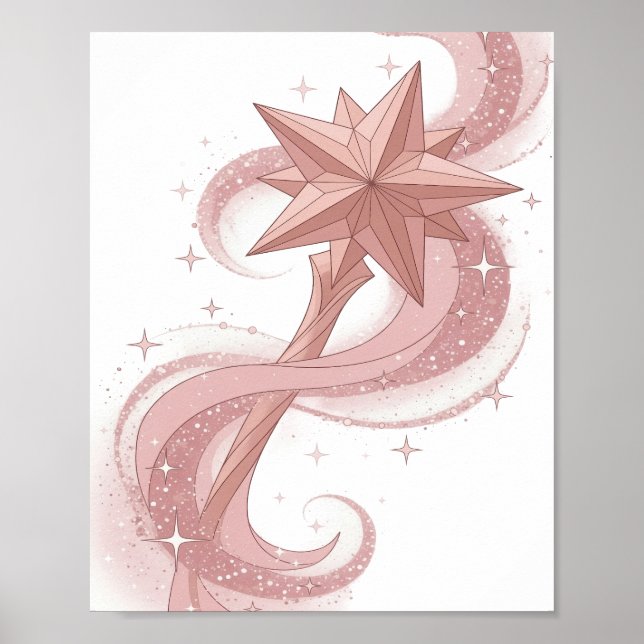 Witty Pink STAR WAND Custom Design Poster (Front)