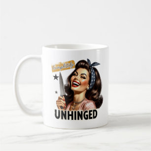 Witty Retro Girl – Completely Unhinged Tri-Blend Coffee Mug