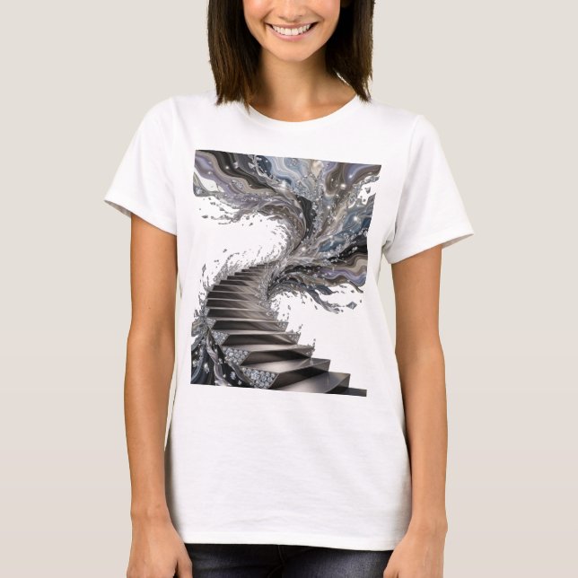 Witty Silver ABSTRACT ART Art Print T-Shirt (Front)