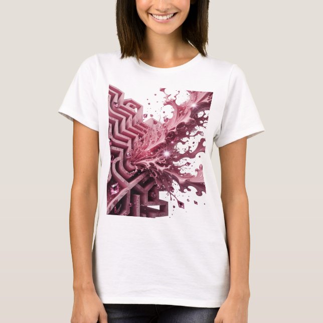 Witty Silver ABSTRACT ART Design v2 T-Shirt (Front)