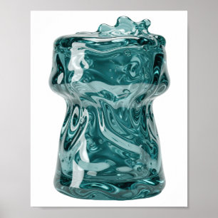 Witty Silver ABSTRACT ART Graphic Design Poster