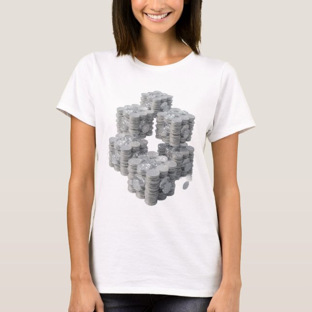 Witty Silver ABSTRACT ART Modern Design T-Shirt (Front)