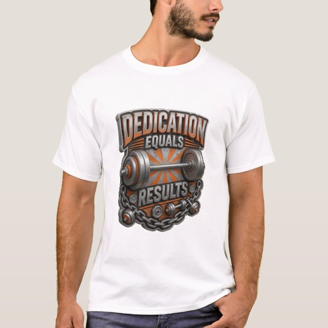 Witty Silver DEDICATION EQUALS RESULTS Print T-Shirt (Front)