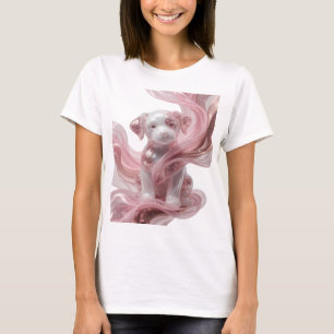 Witty Silver GLAMOUR DOG Artistic Motif T-Shirt