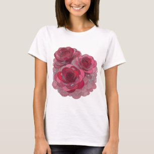 Witty Silver THREE ROSES GROW FROM THE HEART T-Shirt