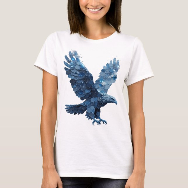 Witty Silver WATER EAGLE Modern Design T-Shirt (Front)