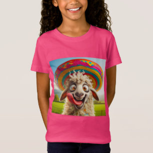 Witziges Schaf mit Sombrero T-Shirt