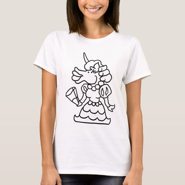 Wizard101 Doodle Francesca (Black & White) T-Shirt (Front)