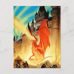 Wizard and the Fire Dragon Postcard postcard