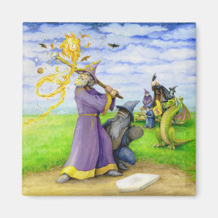 Wizard at Bat Magnet