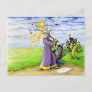 Wizard at Bat Postcard