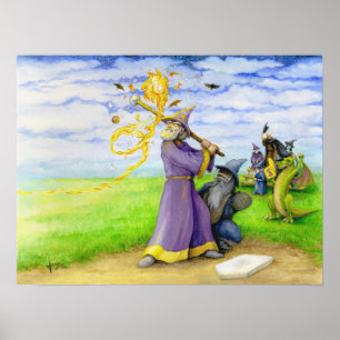Wizard at Bat Poster