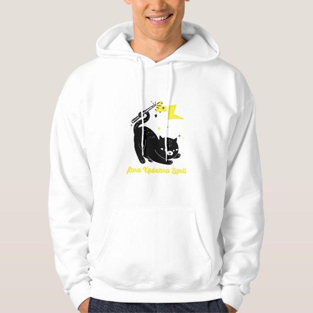 Wizard black cat - Abra Kadabra Spell Hoodie (Front)