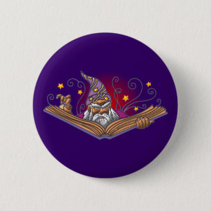 wizard book Grimoire wizard sorcerer warlock 6 Cm Round Badge