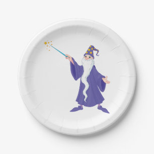 Wizard Casting A Spell Paper Plate