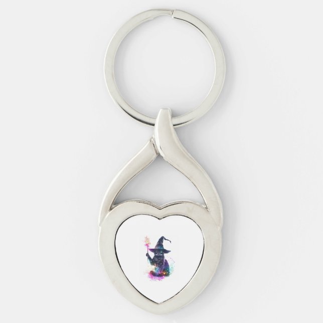 Wizard Cat Magic Key Ring (Front)