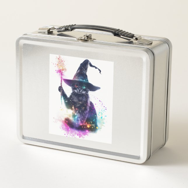 Wizard Cat Magic Metal Lunch Box (Front)